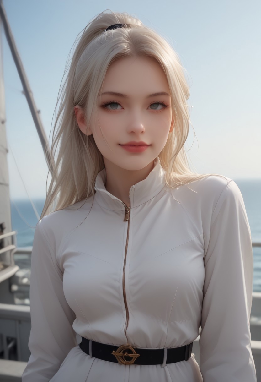 1girl,<lora:ashe_pony:1>,ashe(megamanzxa) solo, long hair, green eyes, gloves, bodysuit, ponytail, blue hair,silver hair, high ponytail, gloves,headband,long sleeves,jacket,belt,teasing_smile, huge breasts, narrow waist, huge hips,dynamic poses ,stretching, close up, on top of a flying ship, detailed blue sky, masterpiece, high quality, score_9,score_8_up,score_7_up,score_6_up,score_5_up,score_4_up,<lora:Ashe_MegaMan_ZXA_V-06:0.9>