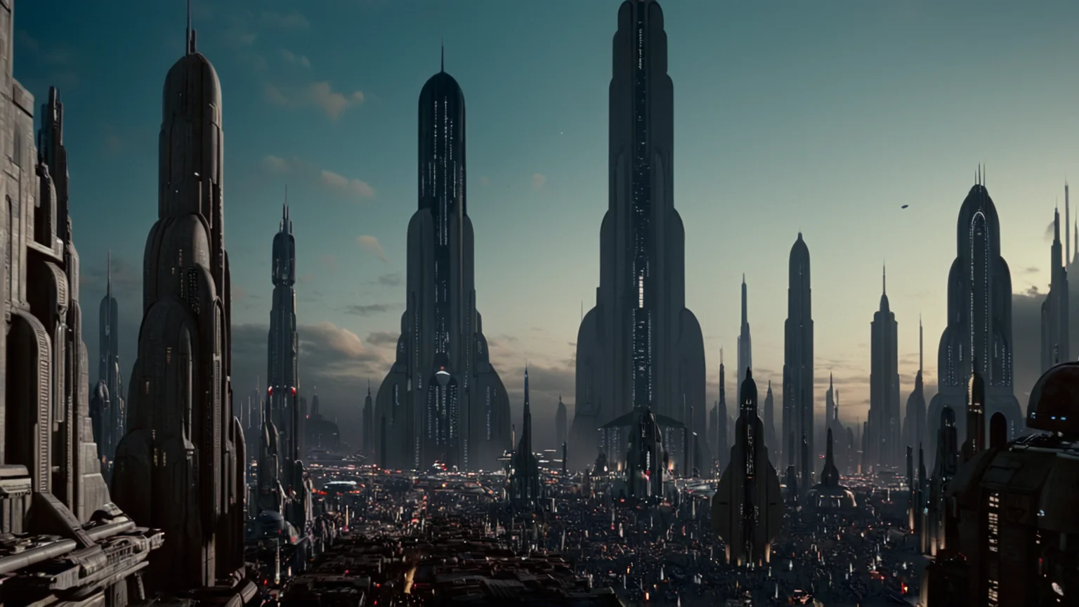 cinematic film still of <lora:star wars style:0.2>
<lora:detailed:0.4> detailed
<lora:perfection style:0.4> perfect
<lora:PerfectEyesXL:0.5>
<lora:Chiaroscuro Lighting Style:0.3>
<lora:Coruscant:0.9>
Coruscant a futuristic city with a lot of tall buildings,in star wars style,outdoors,sky,cloud,no humans,night,building,scenery,science fiction,city,aircraft,fantasy,cityscape,skyscraper,tower,city lights, shallow depth of field, vignette, highly detailed, high budget, bokeh, cinemascope, moody, epic, gorgeous, film grain, grainy