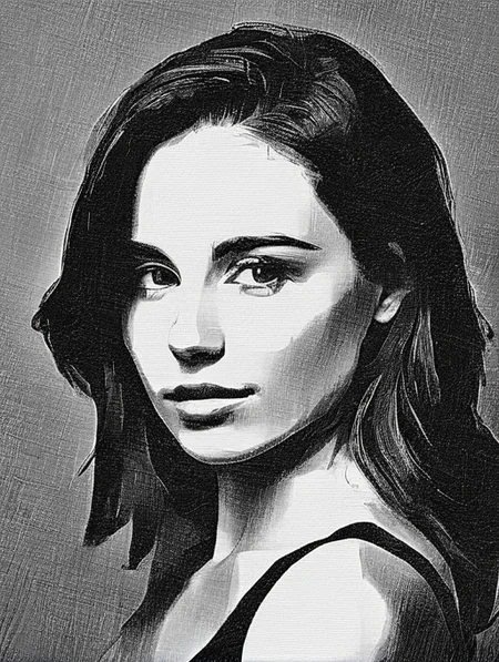 A woman with a perfect face, shoulder portrait, <lora:Pencil_Cross_XL:1>