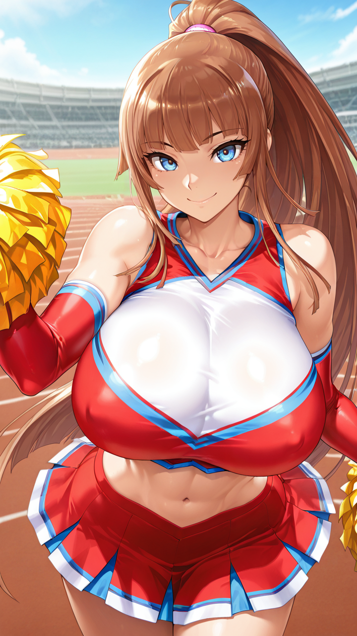 1girl, solo, KOKAWA_ASUKA, sfw, blue eyes, smile,
elbow gloves, large breast,
cheerleader,
masterpiece, best quality, good quality, very aesthetic, absurdres, highres,
<lora:KOKAWA_ASUKA IL:0.8>
