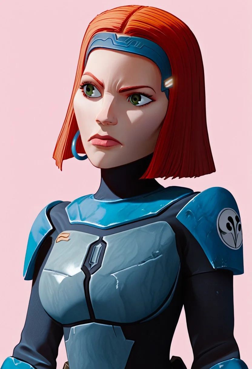 score_9, score_8_up, score_7_up, score_6_up, 1girl, curvy, <lora:1ly4XLP:1> 1ly4, pink background, ((face focus:0.9)), ((upper body focus:0.9)), ((full body:0.9)), ((big breasts:0.9)), ((an oil painting of a fantasy woman on the street:0.9)), ((style of van gogh:0.9)), ((starry night vibes:0.9)), ((expressionism:0.9)), ((gloomy:0.9)), ((dark tones:0.9)), ((unforgettable:0.9)), ((dark fantasy:0.9)), ((fantasy:0.9)), ((emotional depth:0.9)). ((vibrant masterpiece:0.9)), (8k1.5), ((UHD:0.9)), ((very detailed:0.9)), ((high-quality:0.9)), ((best artist:0.9)), ((sharp edges:0.9)), ((detailed textures:0.9)), ((full view:0.9)), ((atmospheric lighting:0.9)), ((stunning visuals:0.9)), redhead, green eyes, <lora:bokatan-10:0.75>, bodysuit, leg armor, gloves, belt, bracers, holsters, shoulder armor, red hair, hair ornament, <lora:BoKatan-120reps-pt2:0.8>, <lora:BoKatanIllus:1>, headband, holding helmet, jetpack, dark red hair that is parted down the middle, piercing gaze, blue accents, silver hoop earrings