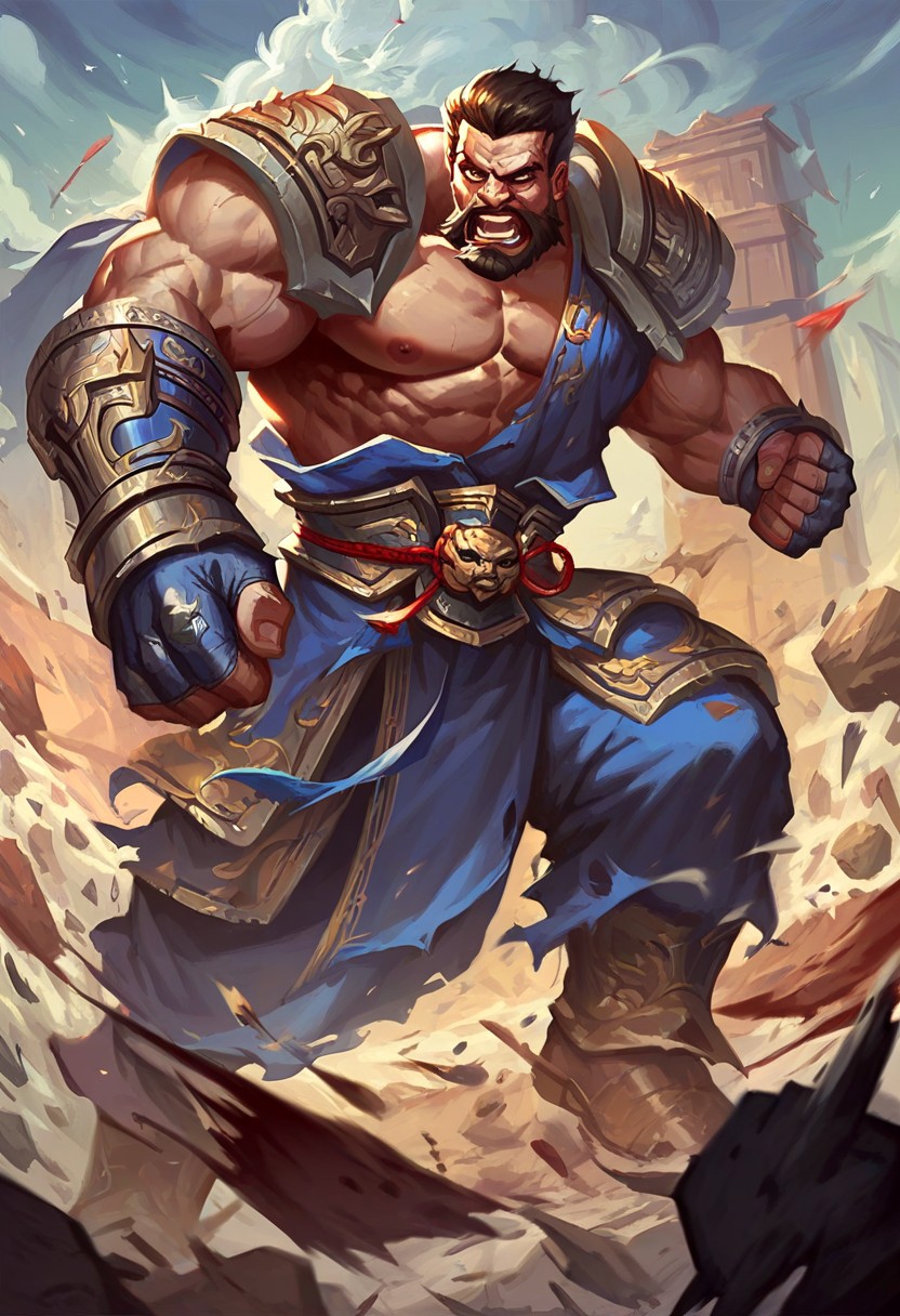 score_9, score_8_up, score_7_up, armored muscular male, sanguo, chinese champion, dianwei, thick brawny body, masculineness, large pec, broad shoulders, standing majestically on battleground, ready to fight, brutal physical strength, tough guy,
