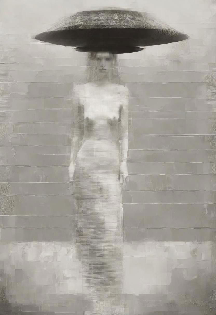 Monochrome black and white, Giger, Beksinski, Zawadzky, Dali, Magritte, Delvaux, Bellmer, Malevitch, Rodchenko, Mondrian, Kandinsky, Popovna, psychedelic hallucination, pop surrealism, rough crosshatch drawing pop art Lunatic_Portrait of a young woman in latex Avant-garde Fashion page, slick back, low bun, black makeup, sinister expression, intense glare, avant-garde, abstract, weird, geometric, constructivism, suprematism, rayonism, verticism, lineism, tj