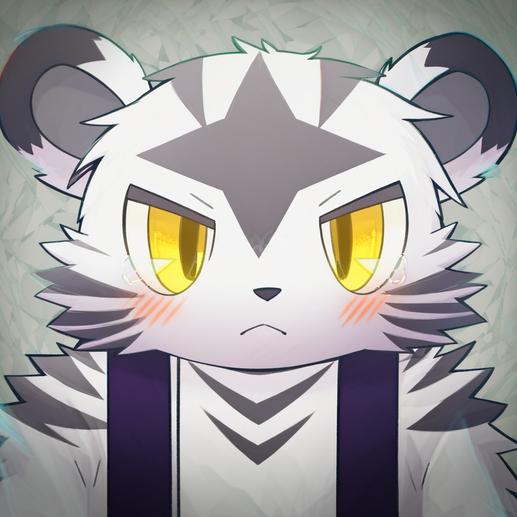 score_9, score_8_up, score_7_up, zPDXL3, ((((sdgs4by zuppu11)))), sichiseki (kemokami), 1boy, furry, kemono, cute, solo, blushing