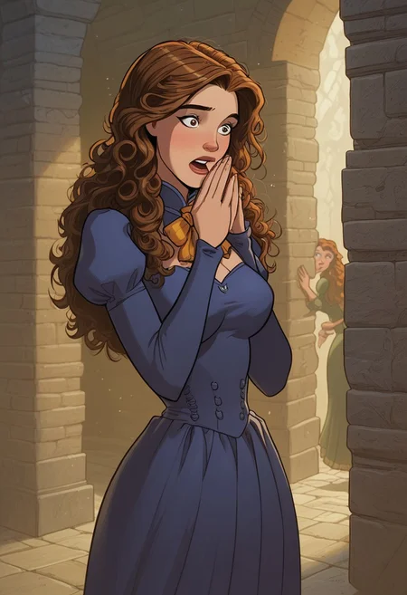 score_9, score_8_up, score_7_up, score_6_up, score_5_up, masterpiece, perfect face, perfect hands,perfect eyes, high quality,high detail face, 
 sexy build, 1Hermione Granger, solo, ,focus, 
brown hair, long hair,bare mid riff, 
,embarresed expresion, surprised expresion,
hogwarts uniform, gryffindor, skirt,
,cowboy shot, sneaking pose, cloths not focus,
view angle 3/4, gust of wind, 
5 finger on hand,
BREAK
Detailed background,
castel, hogwarts, tiled floor, big panned windows, light rays, god rays, stone walls,
(victorian arcitecture:2,0), ais-rmr,easynegative,d3t41l3d,rmr,easynegative,Akaburstyle,SunsetRiders7 art style, western,