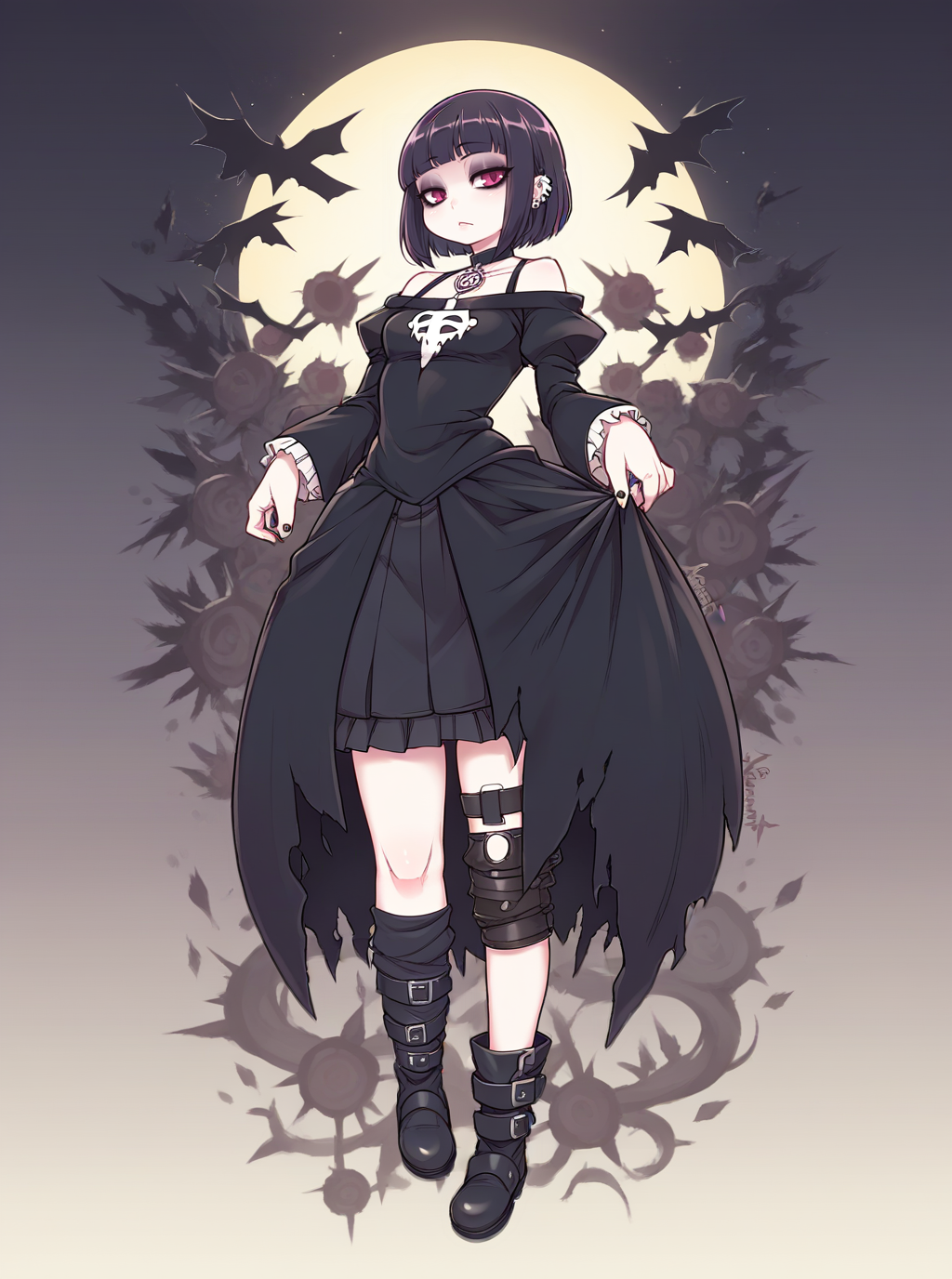 score_9, score_8_up, score_7_up, source_anime, solo, 1girl, , , , , gothic background, praise the sun, , kionant,  <lora:kionant_PDXL-000002:1>