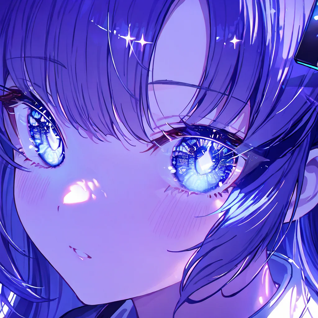 1girl,solo,bangs,eye focus,face,close-up,sparkle,looking at viewer,glowing,eyelashes,yuuka \(blue archive\),masterpiece, best quality, very aesthetic, absurdres, <lora:Jeweled eyes-NAI:1>