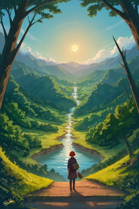 PDXL, source_anime, <lora:AlpcmasV1:1>, alpcm4s, landscape,
forest, giant cave, sky, solar eclipse,
volumetric reflections, volumetric shadows, HDR, shot on Canon DSLR
