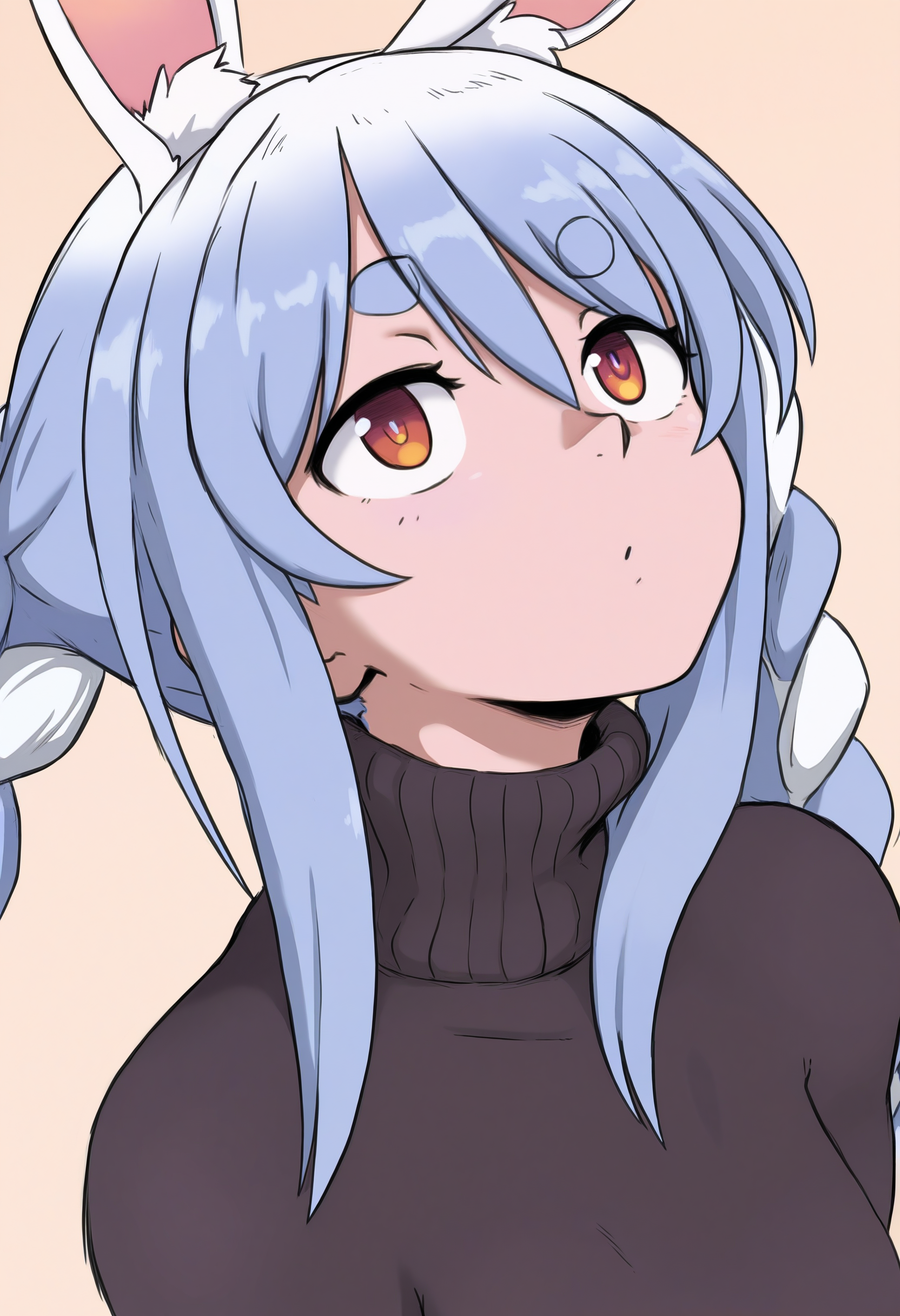 1girl, solo, usada pekora, sweater, portrait, 
masterpiece, best quality, <lora:zerofox1000-guy90-Illust-Lycorisv1:1> xofrez