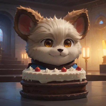 (((furry character))), (((Nubs_pooba))) eating cake in the canteen, portrait, BREAK, masterpiece, ((detailed background)), ((dynamic background)), 8K, (masterpiece:1.5), intricate details, highly detailed, extreme detail, octane render, unreal engine, ((anime art)), best quality, highres, (detailed face:1.5), ((full_body)), UHD, (((perfect hands))), low light