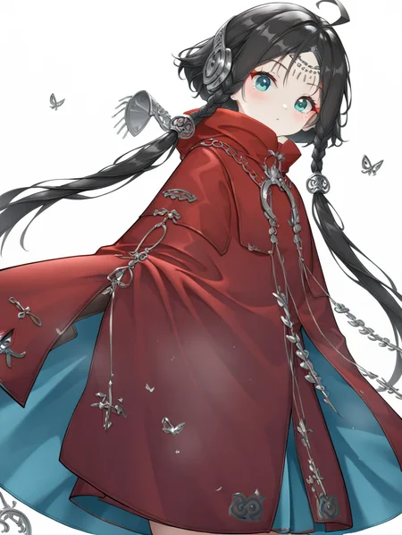 1girl,yinxi,solo,white background,simple background,looking at viewer,red coat,,<lora:yinxi-000006:1>, masterpiece, best quality, very aesthetic, absurdres