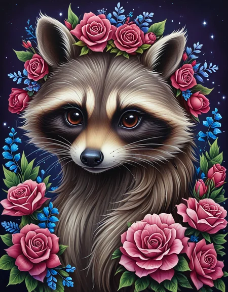 novuschroma06 style raccoon horse with flowers <lora:novuschroma06 style:1>, <lora:sdxl_lightning_8step_lora:1>