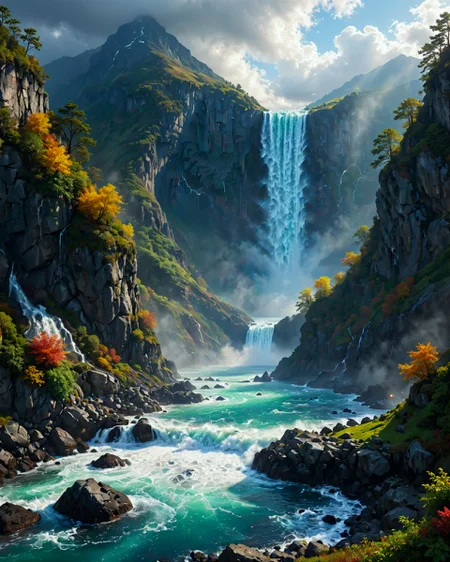 (fantasy landscape:1.2),(surreal landscape:1),
a lush mountain, with cascading waterfalls, vibrant flora, and a serene atmosphere,  
Ice storm glazing urban landscapes,  
Stratus blanketing coastal cliffs,  
Midnight sun polar circle effects, 
Fall foliage color explosions,
Estuarine brackish mixing zones,  
,
,
Lightning carving fractal patterns,
Anato Finnstark: (dark fantasy atmosphere), (misty backgrounds), (saturated dark blues and greens), (intricate textures) :cite[2],
 f/5.6, shutter speed 1/1000 sec, iso800, white balance shade, exposure compensation "-3.0 ev", manual shooting mode, framing, focus mode continuous, center-weighted metering,
(masterpiece:1.4), (intricate details:1.4), (hyperrealistic:1.3),(painting:0.9),(ultra detailed:1.4), (8k resolution:1.3), (sharp focus), (dramatic perspective:1.1), (chromatic aberration:0.3), (film grain:0.2), 
 <lora:cheeseDaddys_35:0.3>,
<lora:JuggerCineXL2:0.3>,
 <lora:add-detail-xl:1.15>,
 <lora:WildcardX-XL-Detail-Enhancer:0.4>,
 <lora:sdxl_lightning_8step_lora:0.3>,
<lora:EnvyDramaticLightingXL02_photo:0.4>,
 <lora:xl_more_art-full_v1:0.7>,
 <lora:ClassipeintXL2.1:0.3>,
 <lora:Flux-XL_Scenery:0.5> flux-scenery,