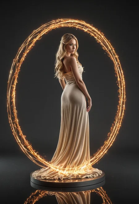 professional 3d model <lora:R0k00bstr0ctHD:1>,r0k00bstr0cthd,r0k00bl0ckb0ckgr00ndhd,(shiny, fire, multicolored, black background, glowing, magic circle, aura),, (Height, Tall and elegant, 6 feet (183 cm), commanding, graceful presence:1), (Build, Slim and athletic,  well-toned, agile, strength and elegance:1), (Hair, Long, golden blonde hair , smooth, shimmering, wavy, neatly styled, disciplined and regal nature:1), (Eyes, Bright, luminous, blue eyes, radiate intelligence, determination, and warmth, sharp and focused:1), (Skin, Fair, flawless, soft, sunlit-glow, beauty and vitality, high elves:1), . octane render, highly detailed, volumetric, dramatic lighting