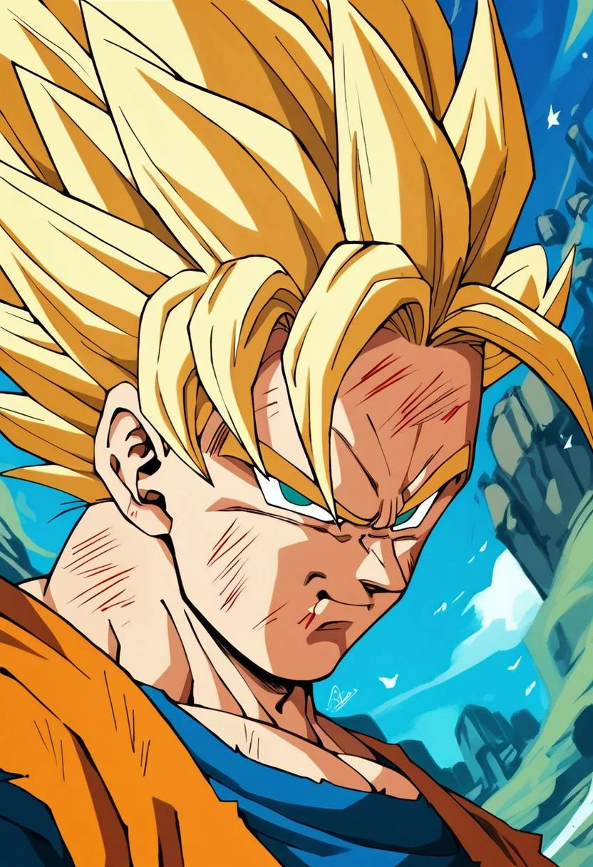 score_9, score_8_up, score_7_up, score_6_up,rating_questionable,((Solo:1.0)),(goku,sayan1), (super expresive), ultradetailed, masterpiece, best quality, highres