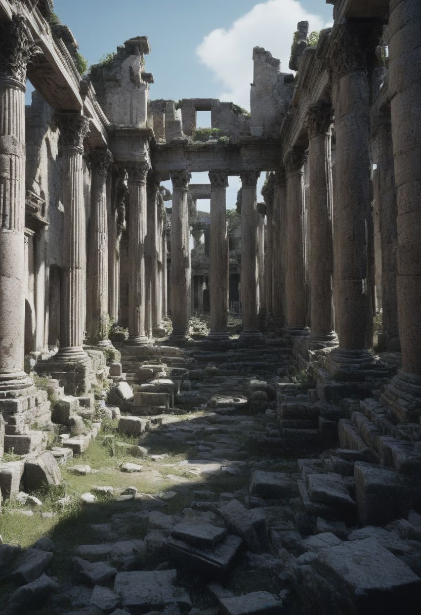 the ruins, 8K, realistic, masterpiece,
