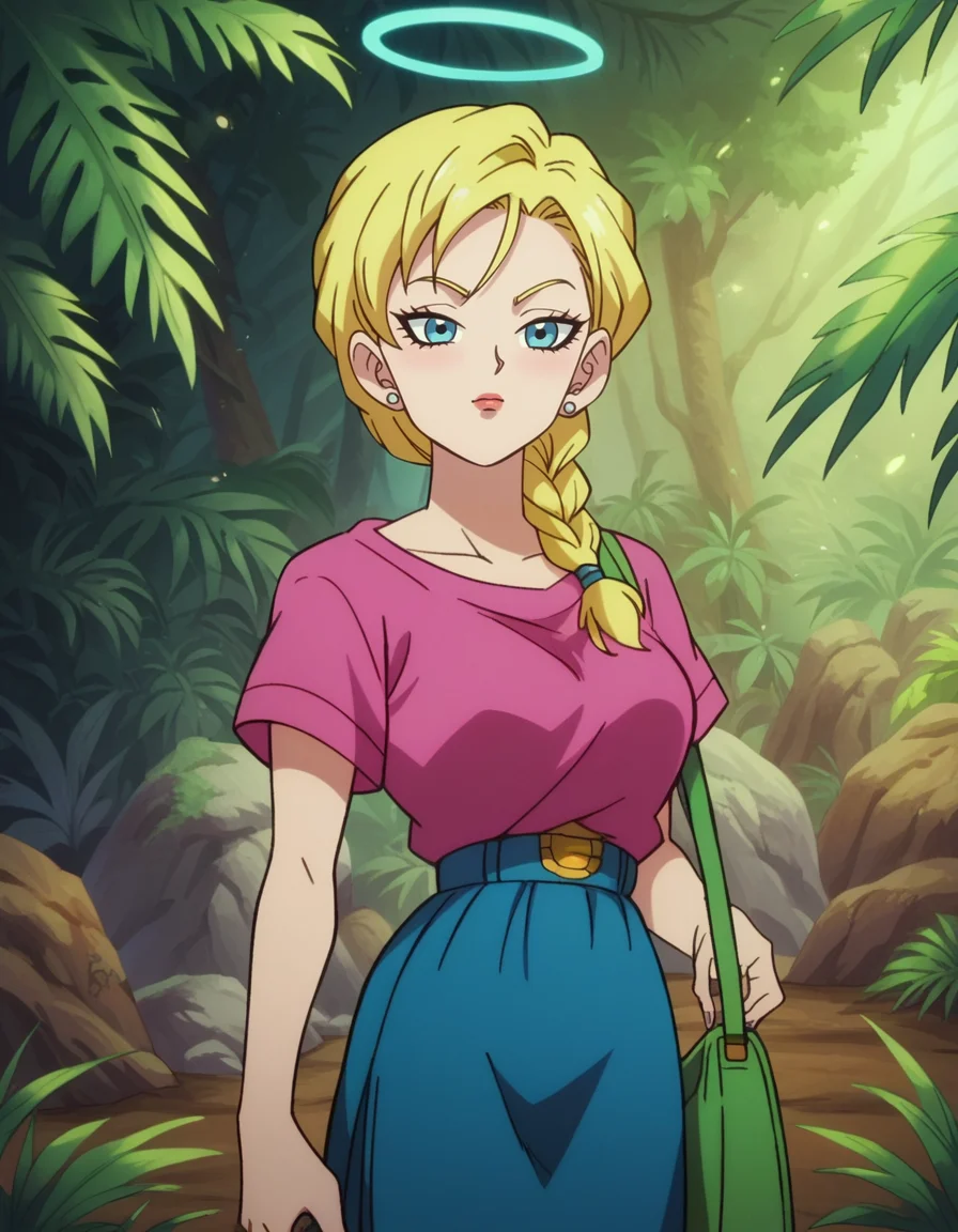 zPDXL, score_9, score_8_up, score_7_up, score_6_up, score_5_up, source_anime, 4k, absurdres, 1girl, solo
<lora:Broly_v1:0.9> dbsb, senior citizen iranian woman square face pointed nose copper closely spaced eyes roman nose smooth light_blue halo braid artsy bodysuit wrap skirt handbags, jungle