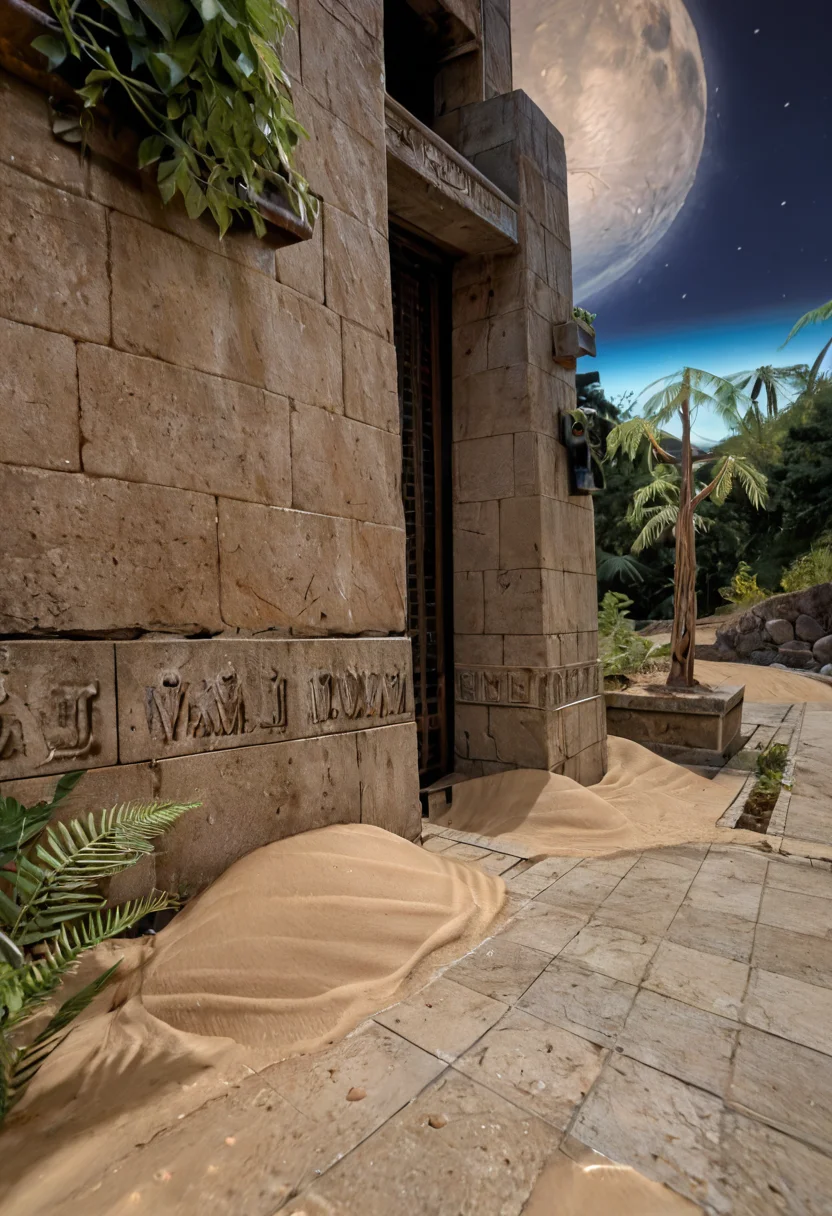 score_9, score_8_up, score_7_up, BREAK, RAW, photo, 8k, very sharp, very detailed, realistic, real, hyper realistic, Photorealistic, real photo, no people, no humans
distant structures, sky, stars, moon, tiles, tomb, sand, plants, obelisk, trees, stone wall,
<lora:Unreal Tournament 2004 - Facing Worlds - Sun Blade_epoch_12:0.7> facing3worlds,