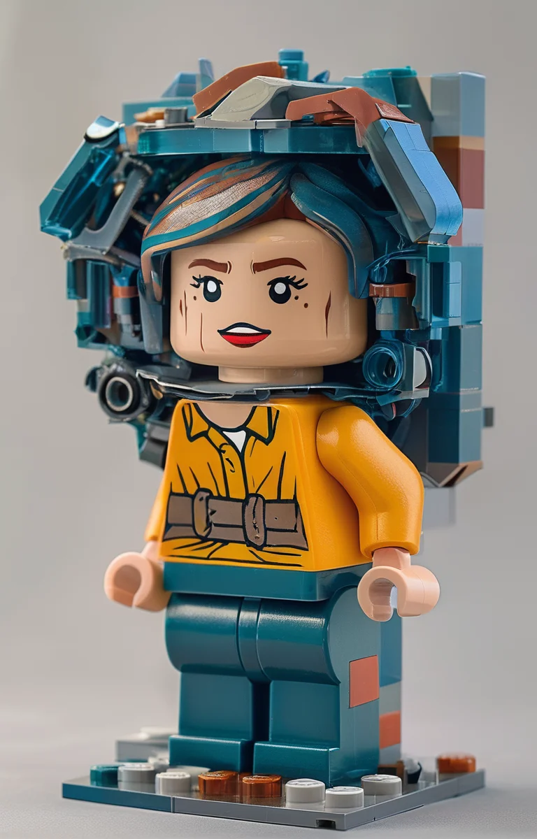 masterpiece,best quality,<lora:tbh246-sdxl:0.9>,illustration,style of lego, tech genius teenage girl