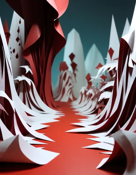 made out of ral-ppr, papercraft, paper, "The Enscenement of Blood", <lora:ral-ppr-sdxl:0.7>, dynamic cinematic perfect background, dynamic cinematic color, flowing, perfect composition, illustrious quality, enhanced quality, contemporary fine detail, complex, contemporary, highly color focused, sharp focus, magical