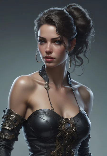 A powerful Soul Eater warrior woman.
Fractured transparent ceramic armor seamlessly integrates with her gynoid form, revealing torn muscles and polymer interlayers suggesting advanced technology. Internal glow highlights the woman's musculature and nerve pathways.
A mischievous grin that hints at both playful cruelty and undeniable charisma.
Piercing eyes like pools of molten ruby, radiating an otherworldly allure.
Majestic braids woven with strands of obsidian, imbued with an inner glow, cascade down her back.
A casting seat adorned with demonic visages, crafted from obsidian, hinting at her power.
A sultry, volcanic hell-scape pierced by a beam of celestial light bathing the Soul Eater. Playful shadows dance across her face.
Blend the artistic styles of Luis Royo, Tom Bagshaw, Jeremy Mann, Robert Oxley, and Pino Deani.
Include holographic effects inspired by the ethereal aesthetics of Hans Ruedi Giger and Ferdinand Hodler.
16k ultra-detailed resolution.
Combine a futuristic, sci-fi aesthetic with intricate, elegant, and majestic elements.
Masterpiece.
Highly detailed; extreme.
Octane render quality with Zbrush, Blender, and 3D post-processing.
HDR lighting with volumetric effects for a cinematic look.
Ray tracing (RTX) for realistic shadows and vibrant colors.
High resolution (target 16k).