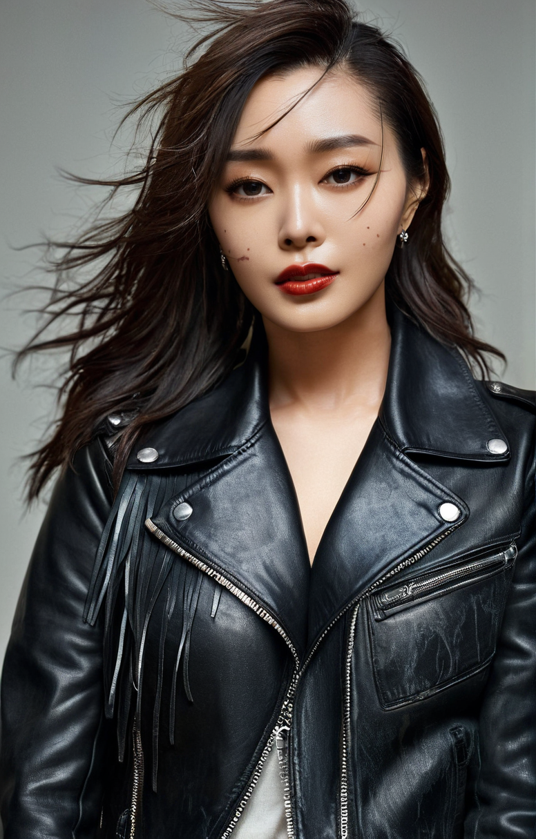 UHD, 4k, ultra detailed, cinematic, a photograph of (masterpiece,best quality,ultra high res:1.2),(photo-realistic:1.3),(beautiful face,exquisite face,skin texture:1.1),(Leather_jacket_with_fringe:1.5),(Distressed_boyfriend_jeans:1.4),(Biker_boots:1.3),
side_light,sweet,<lora:songyi_XL_0_-000004:1.1>,
chinese actress,songyi,, epic, beautiful lighting, inpsiring