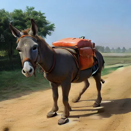 carrying cement bags, farm, , Donkey, donkey, transport, standing on a farm, donkey carrying bags, solo donkey, solo