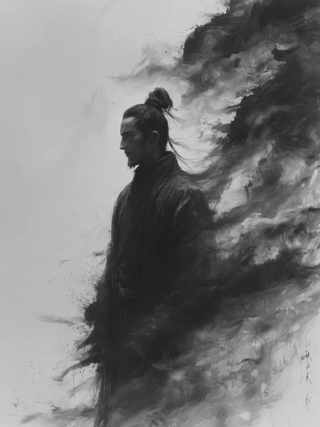 ananmo, A man,monochrome
