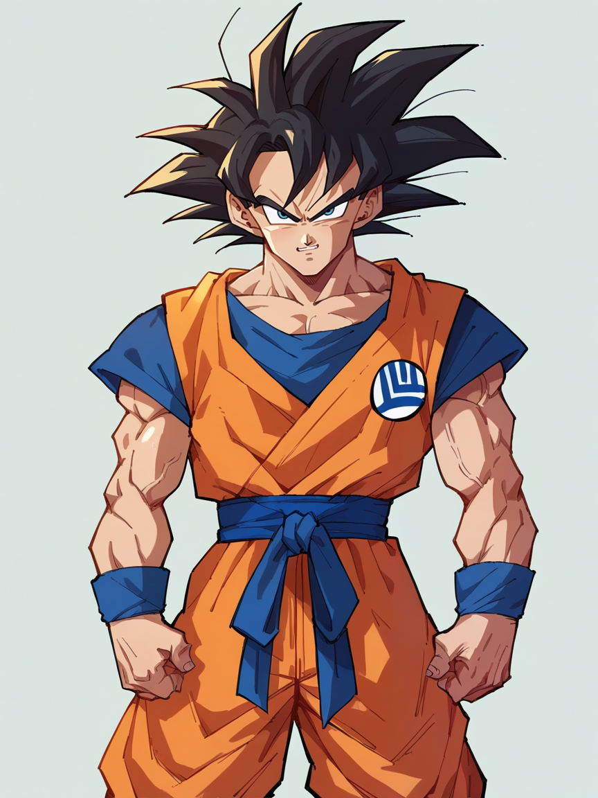 score_9, score_8_up, score_7_up, score_6_up, score_5_up,   <lora:DragonBallZXLP:1> dragon ball z, 1boy, goku, solo