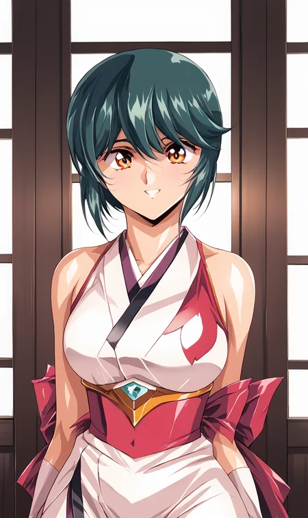1girl, masterpiece, highres, high quality,
(score_9:1.2), (score_8_up:1.2), score_7_up, score_6, source_anime, rating_lewd, BREAK
indoors, smile,
,
,
midori,
kunoichi,white japanese clothes,sleeveless,gloves,ribbon,miniskirt,<lora:intricate_details:0.5>,<lora:Urushihara Satoshi_XL_PONY_V2:1>,<lora:midori:0.8>