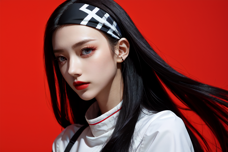 highly insanely detailed, masterpiece, top quality, best quality, highres, 4k, 8k, RAW photo, (very aesthetic, beautiful and aesthetic),  
beth_\(megami_tensei\),bethsmtii,shin megami tensei ii,long hair,black hair,straight hair,sleek black,jewelry,cross,headband,red_lipstick,Tokyo_Millennium,post-apocalyptic_city,dystopian_world,Valhalla,Entertainment_district,Order_of_Messiah,Religious_order,messianic_cult,divine_rulers, 
<lora:zs_Beth:0.7>, 
(1girl:1.3), 1other, 
windy,(pure red background,transparent background:1.2),âââ