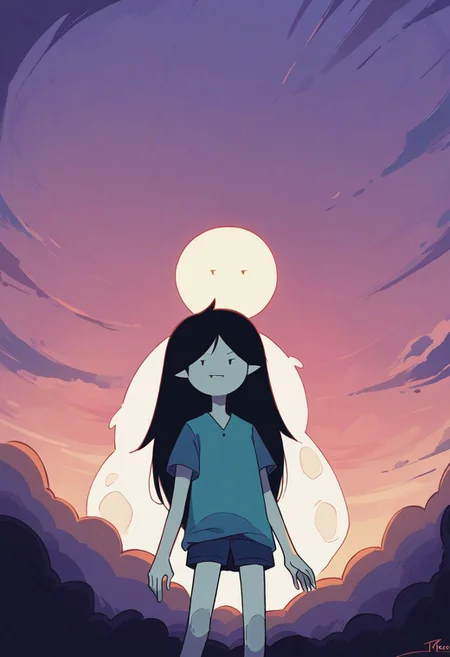 score_9, score_8_up, score_7_up, m4rc3l1n3,1girl,dot eyes,grey skin,marceline abadeer from adventure time, natural skin imperfections, extremely detailed, misty glass behind, from below, cinematic, filmic, exteremely high contrast, low saturation, delicate soft hazy lighting, very dark dark neon lighting, 80mm f2.8 lens, cinestill 8 0 0 t film, teal backdrop, misty atmosphere, source_cartoon, in the style of adventure time, Expressiveh, zPDXL