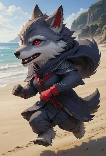 furry wolf, gray wolf, chibi, with red eyes, beach,
pants or shorts, furry body
full-length frontal view, flight phase during running, legs above the ground, wind blowing the cloak, fast running,
Hyperrealistic art high-quality portrait flat matte drawing of a cute Nendoroid and cartoon style, anime flat style, thick drawing, medium close-up", (solo:1.2), photorealistic:1.5, 8k, texture skin, realistic skin, detailed skin, highest detailed, extreme detailed, 8k wallpaper, colorful, (dark magic), ring with the stone, (intricate details), (hyperdetailed), 8k hdr, high detailed, lot of details, high quality, soft cinematic light, atmospheric perspective (focus on), color Ink wash painting, Extremely high-resolution details, photographic, realism pushed to extreme, fine texture, incredibly lifelike, two people, two children