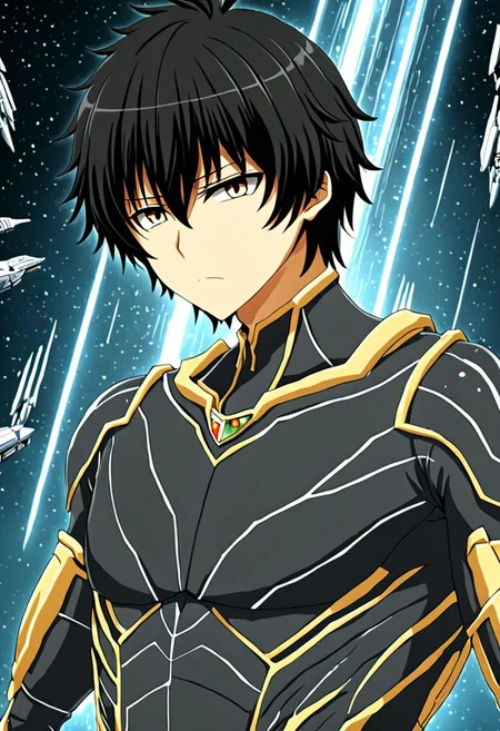 high resolution, solo, best quality, 1Boy, Seiya Kanie, black hair, short hair, thin, Science Fiction, OverallDetail