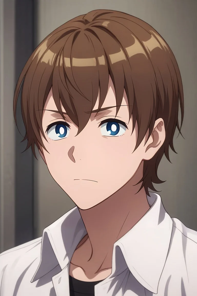 score_9, score_8_up, score_7_up, , rating_safe, , (realistic:0.6), , depth of field, 1boy, solo, male focus, <lora:masato_oosuki_pony:0.98>, masato_oosuki, brown hair, blue eyes, short hair, bangs, hair between eyes, bright pupils, white pupils, , , <lora:sdxl_lightning_8step_lora:1>