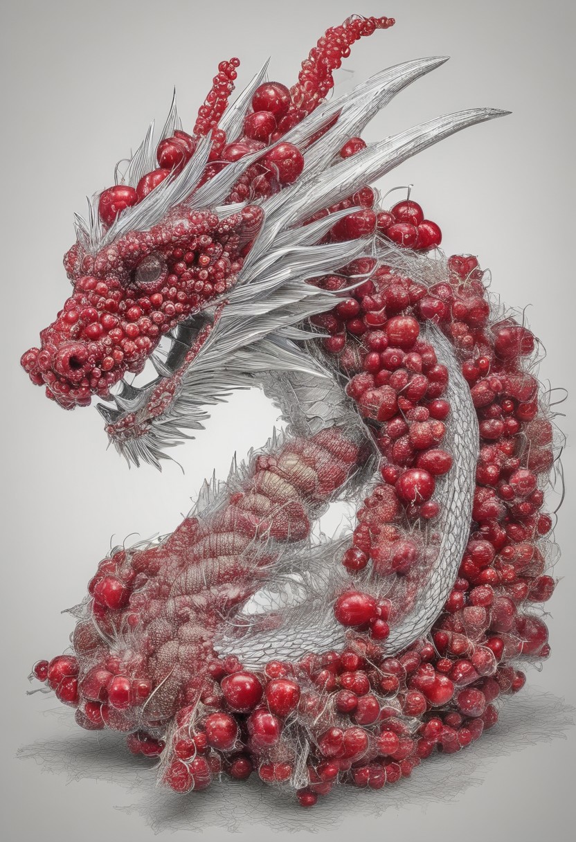 (((A fabulous dragon made of cherry berries)))