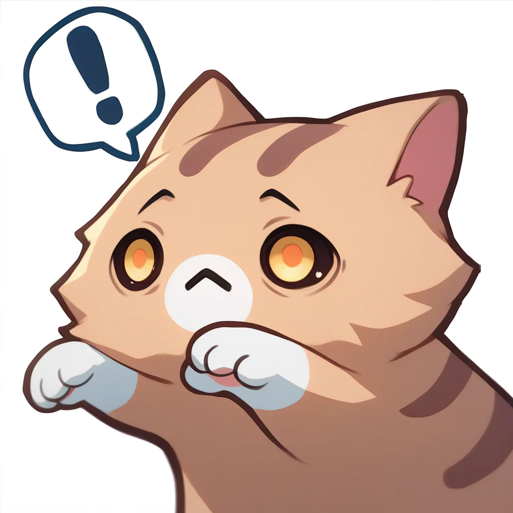 score_9, score_8_up, score_7_up, source_anime, simple background, white background, animal focus, solo, nekoemoji, cat, surprised, spoken exclamation mark, solid circle eyes <lora:discord_nekonekonekone_ponyXL:1>