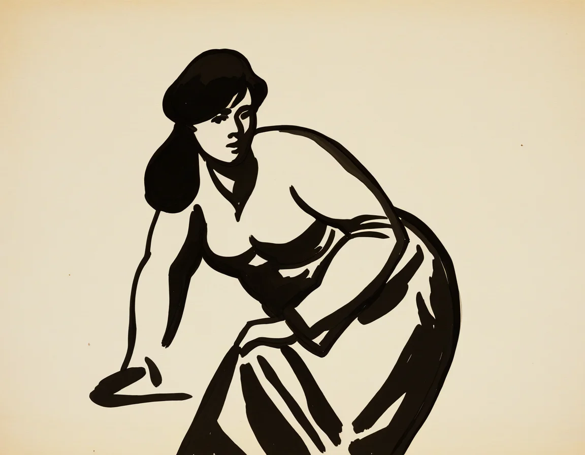 by carl newman, 1girl, standing, leaning, monochrome, simple-background, masterpiece, best quality, newest, absurdres, highres