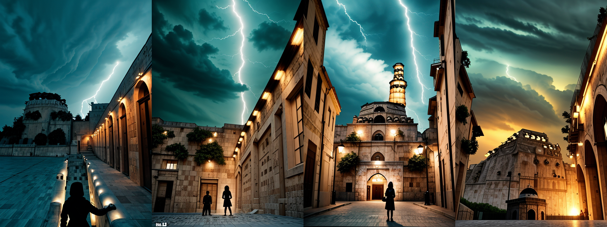 1girl,  looking up a high tower,((((((((bab3lt0we)))))))),
Torre di Babele, tower of babele,
Absurdres ,Illustration, Intricate details, building, scenery, outdoors, city, cityscape, ruins, landscape, Apocalypse, lightning, spectacular sky
 <lora:BG_Enhance:0>
<lora:LCM_LoRA_Weights_SD15:1>