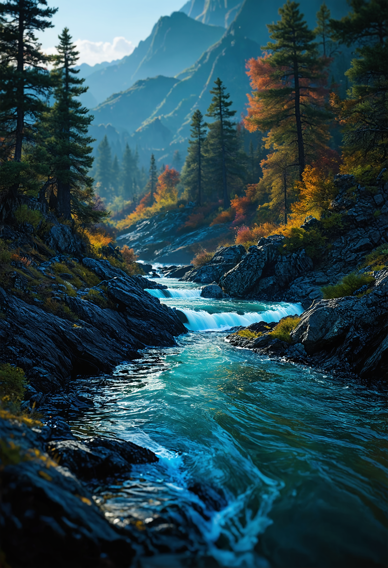 landscape, Abstract Liquid Colors from the dark, ultra hd, realistic, vivid colors, highly detailed, UHD drawing, pen and ink, perfect composition, beautiful detailed intricate insanely detailed octane render trending on artstation, 8k artistic photography, photorealistic concept art, soft natural volumetric cinematic perfect light