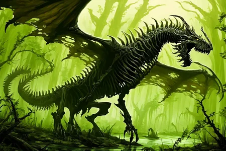 bone dragon in a swamp
<lora:Classic Western Dragons XL:0.8>