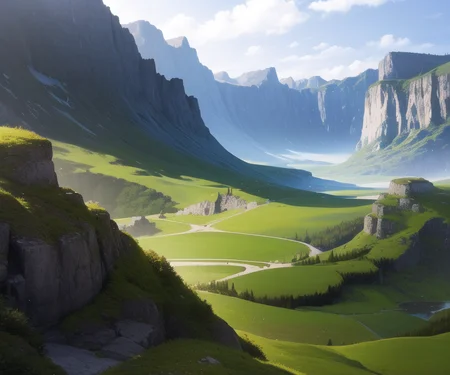 <lora:Something:0.8>, a fantasy landscape,