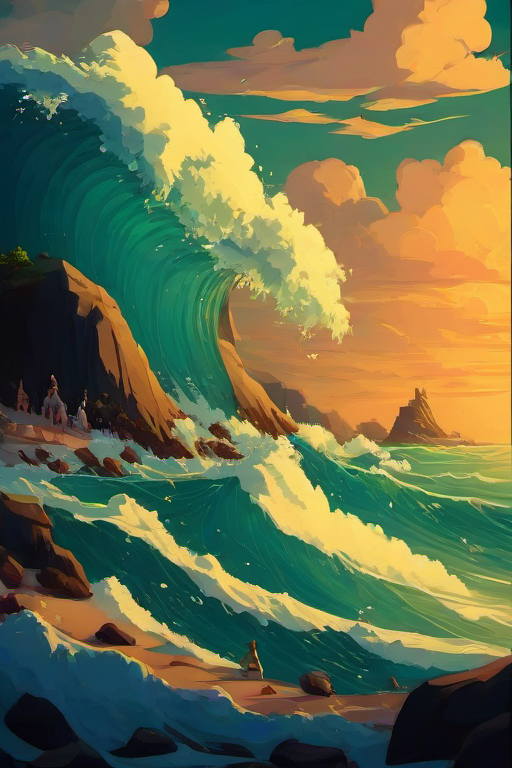 masterpiece high quality
<lora:PE_ToonLand:1> PEToonLand
ocean,waves,beach,