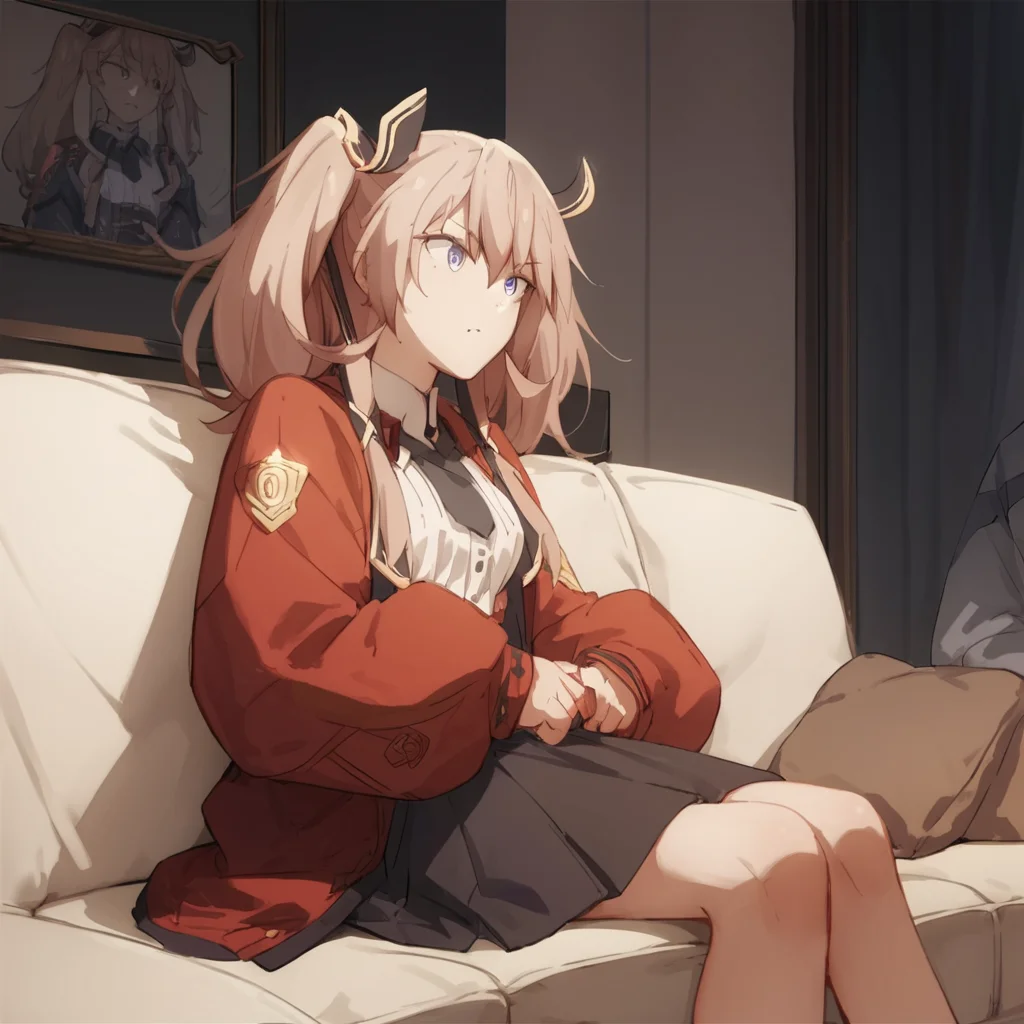 score_9, score_8_up, score_7_up, score_6_up, score_5_up, score_4_up, source_anime, SashaNecron, skirt, sitting, couch, watching tv,