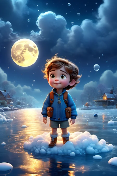 style of Pixar,(There is nothing more toxic or deadly than a human child.),in the style of cute and dreamy,backlight,colorful caricature,:d,smug,naughty_face,<lora:xl_more_art-full_v1:1>,
beautiful detailed glow, detailed ice, beautiful detailed water, (cold full moon), snowflake, (floating cloud:1.2),, (((masterpiece))),(((best quality))),((ultra-detailed)), Hyper Real,Photorealistic,16K,high detail,high resolution