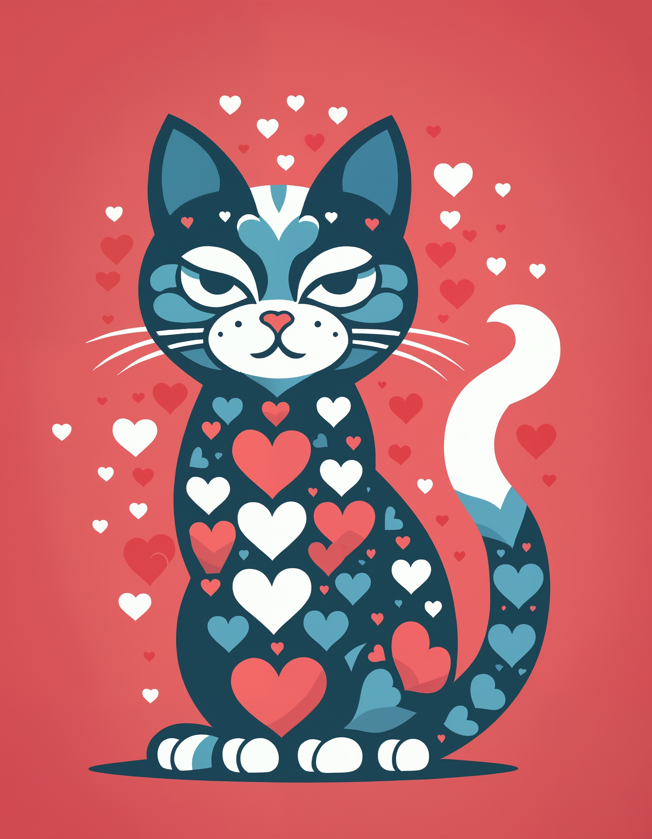 flat art of a cat as zavy-flthrts