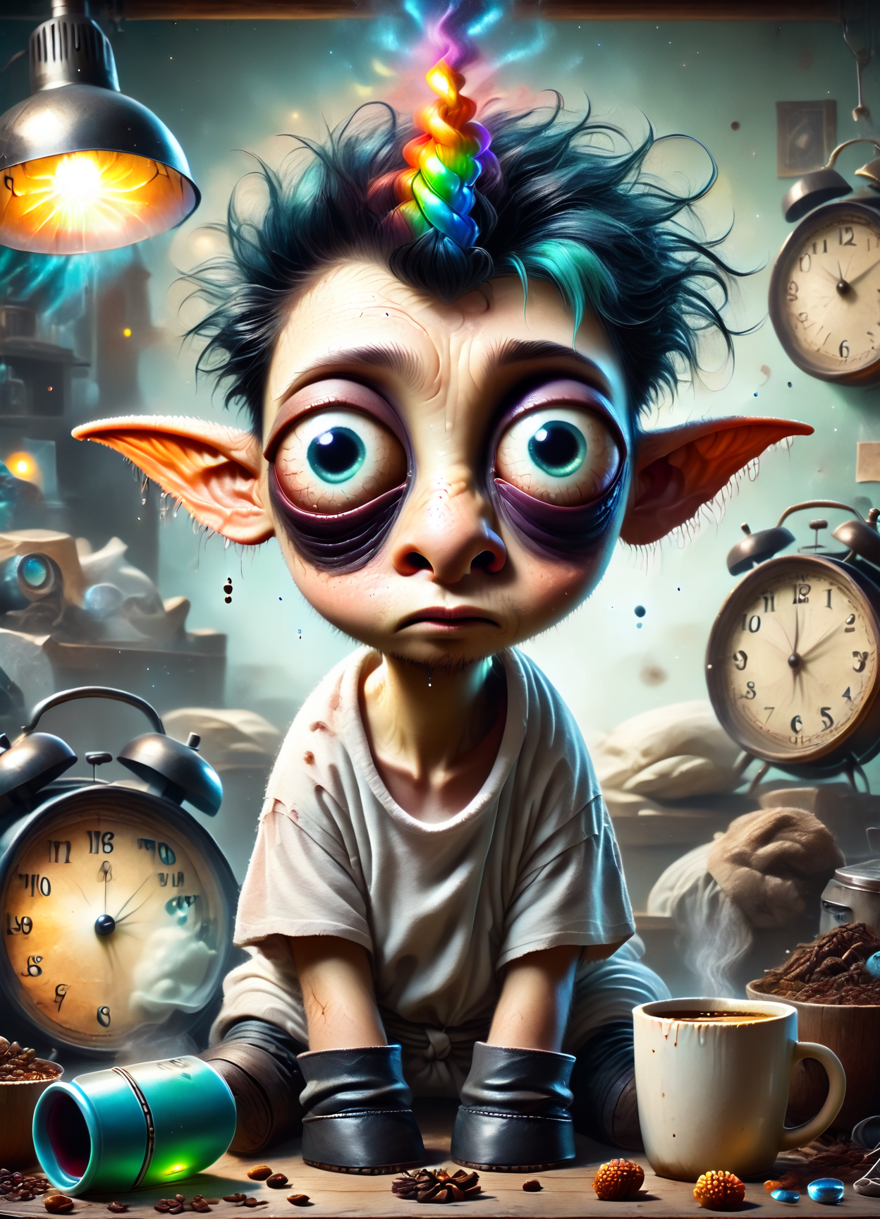 DonM1ns0mn14XL,score_9, score_8_up, score_7_up, score_6_up,male teenager taut, indigenous peoples of the america, blue eyes, pointed ears, unique nose,   low cheekbones, flat forehead, triangle face shape,   , mint green disconnected undercut hair, sarcasm wearing lapis lazuli    aztec athletic pants,  graphic t-shirt, chukka boots,  , peeking from behind a curtain, peering from behind a curtain with a teasing look, creating a sense of mystery and allure, warm lighting, soft golden or amber hues creating a cozy and inviting atmosphere, a sunlit park, filled with children playing and families having picnics, synagogues, fiber cement siding, twilight,bioluminescent organisms, solar garden lights,  creepy, gloomy, rating_safe <lora:DonM1ns0mn14XL-pony:1>