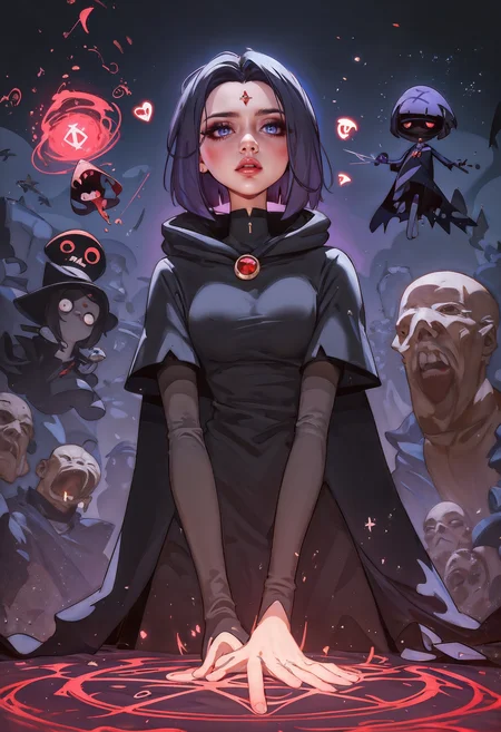 score_9, score_8_up, score_7_up, hex magic, gothic outfit, black dress, raven (DC), necromantic magic, summoning magic, innuendo, d4lm4u, <lora:Expressive_H-000001:0.8>, expressiveH <lora:Pony_DetailV1.0:0.9> <lora:D4lm4uXLP:0.9>