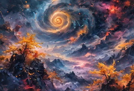 ((nebula)),paint splash, color smokes, color splash, colorful, wet glossy, swirling, midnight, night skyscape, supernova, moon, galaxies, spirals, space, nebulae, stars, smoke, ((masterpiece)), (high quality), (Ultra-HD), (high-resolution), (4k, 8k, 16k), (epic), (insanely detailed:1), (hyper-realistic:1), (HDR, vivid colors, colorful), (vfx, bokeh), (volumetric lighting, global illumination, ray tracing:1), absurdres, anime style, concept art, professional drawing, digital drawing, edge lines, harsh shadows, high contrast, ultra-realistic, RAW, award winning photography, professional film photography, film photography:1.2, photorealistic, depth of field, shallow focus, (studio lighting:1), (studio film photography:1.5), (exotic, alluring, sexy)BadDream, FastNegativeV2, carcosa city, ananmo
