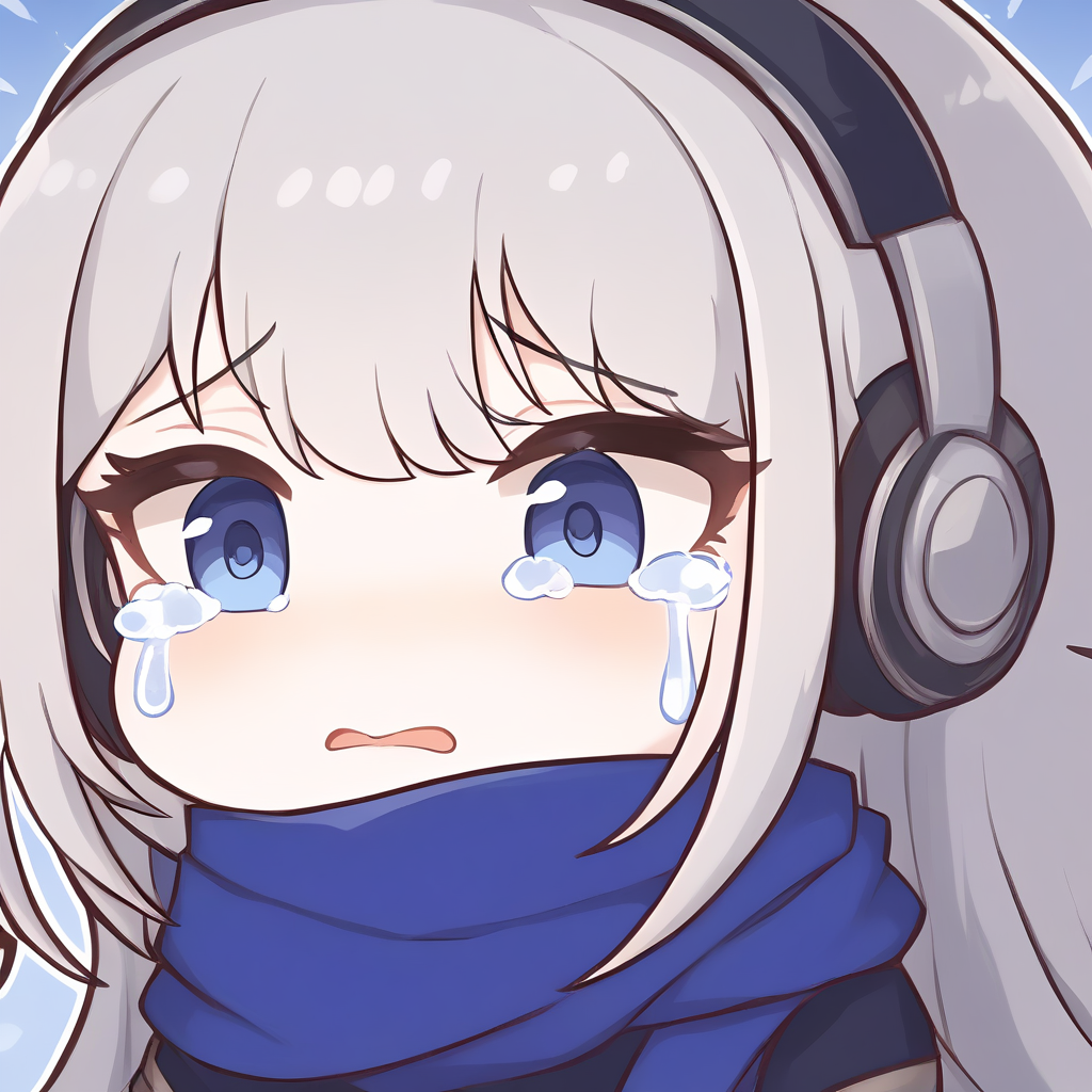 1girl,solo,close-up,chibi,,,bkornblume,grey hair,blue eyes,scarf,crying_with_eyes_open,tear,<lora:pcrQ>,<lora:bkornblume:0.8>, masterpiece, best quality, very aesthetic, absurdres